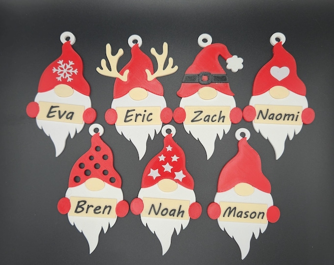 Personalized Christmas Santa Gnome Ornament