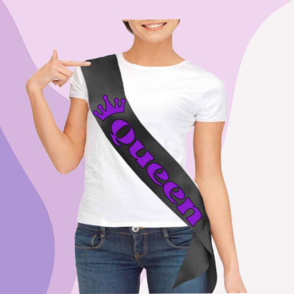Blank Black and White Sashes, Black pageant sash, Cheerleader black and white sashes, Satin Sashes for Homecoming, Sashes for Birthdays