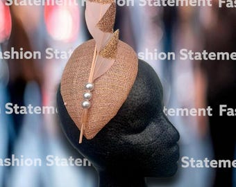 Peach fuzz fascinator