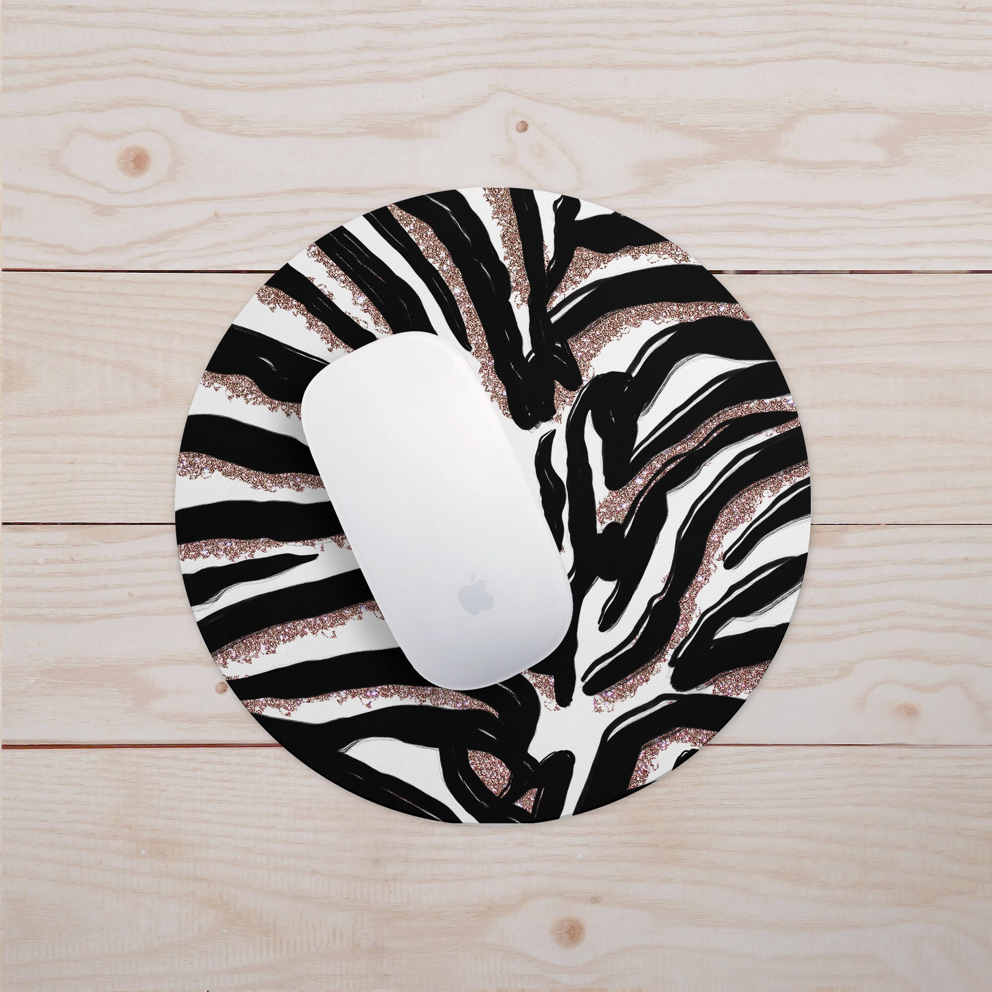 Round Mouse Pad Chic Mouse Pad Pattern Print Mousepad Desk Etsy