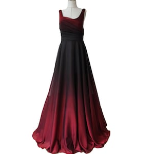 Robe dégradée peinte à la main. Robe de mariée coucher de soleil. Robe de mariée colorée. Robe de mariée de plage. Vous avez le choix entre 66 couleurs basiques de mousseline.
