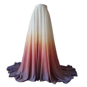 Ombre sunset wedding skirt. Hand painted chiffon wedding skirt. Colorful skirt. Maxi skirt. Beach wedding skirt. Colors of your choice.