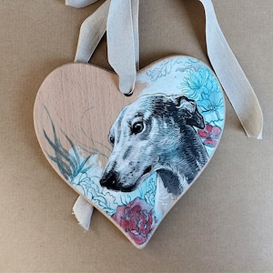 Whippet, galgo inglês, enfeite de madeira, decoração de casa com retrato de cachorro