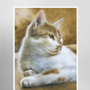 Orange Cat Portrait, Limited Edition Giclee Print of Original Artwork, Fine Art Print, Cat Lover Home Decor