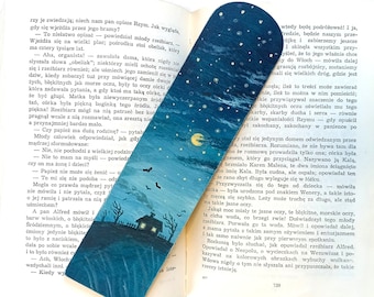 Hand Painted Wooden Bookmark, Starry night, Gift for Book Lovers