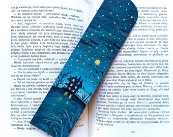 Wooden Bookmark, Hand-painted Mysterious House at Starry Night, Practical and Creative Gift