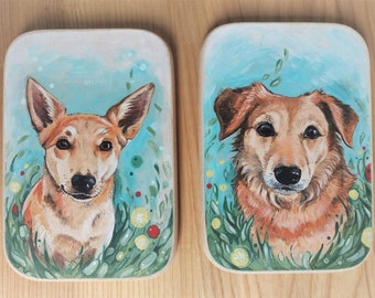 PERSONALISIERTES Tierportrait auf Holzschild, Personalisierte Handmalerei (Einzeltier)