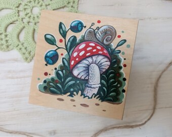 Wooden Box, Hand painted Gift, Forest Life Theme