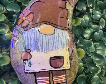 Gnome Hand Painted Rock, Garden Gnome
