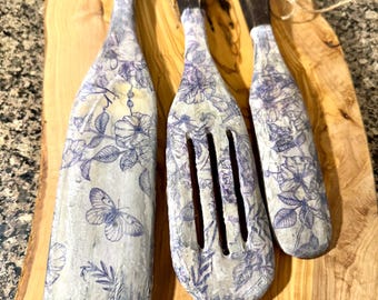 Decorative Wooden Utensils, Cottage or Farmhouse Decor