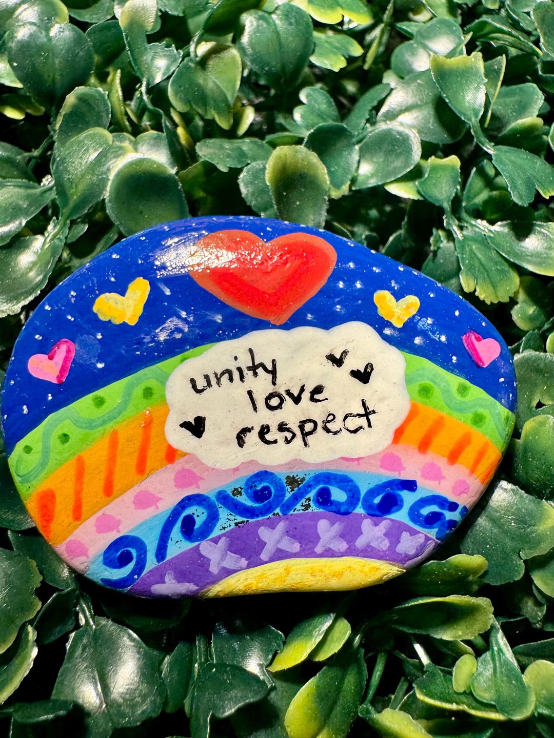 Respect Rocks Hand Painted Rainbow Rock: Unity, Love and Respect, Garden Stone - Etsy