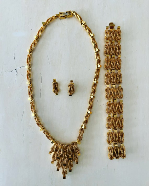 Nautical square knot jewelry set