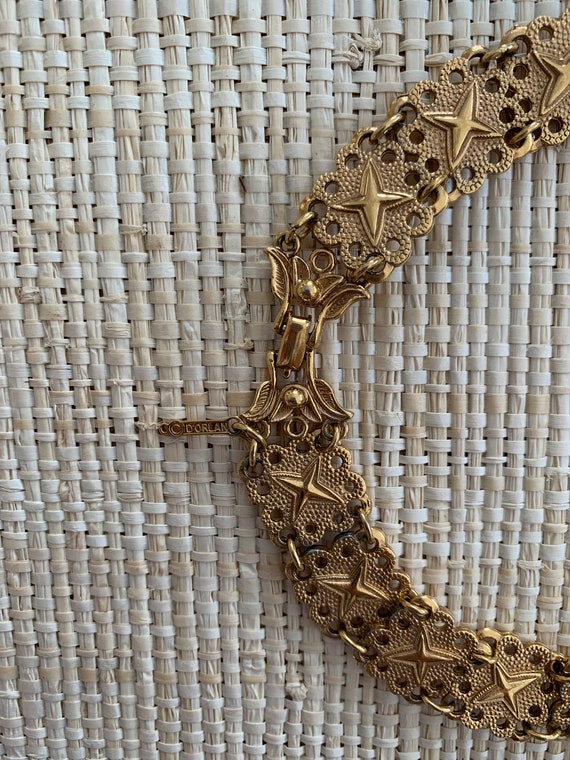 Vintage D'Orlan goldtone bib necklace - image 3