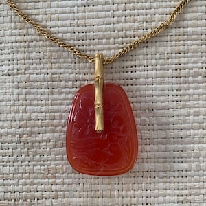 Vintage SHP EXCL coral color Asian theme pendant