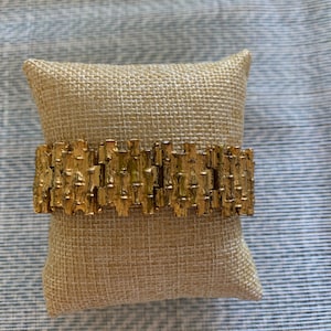 Vintage goldplate over sterling bamboo design bracelet stamped Eton