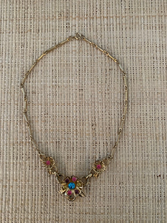 Vintage Coro pastel gems necklace - image 2