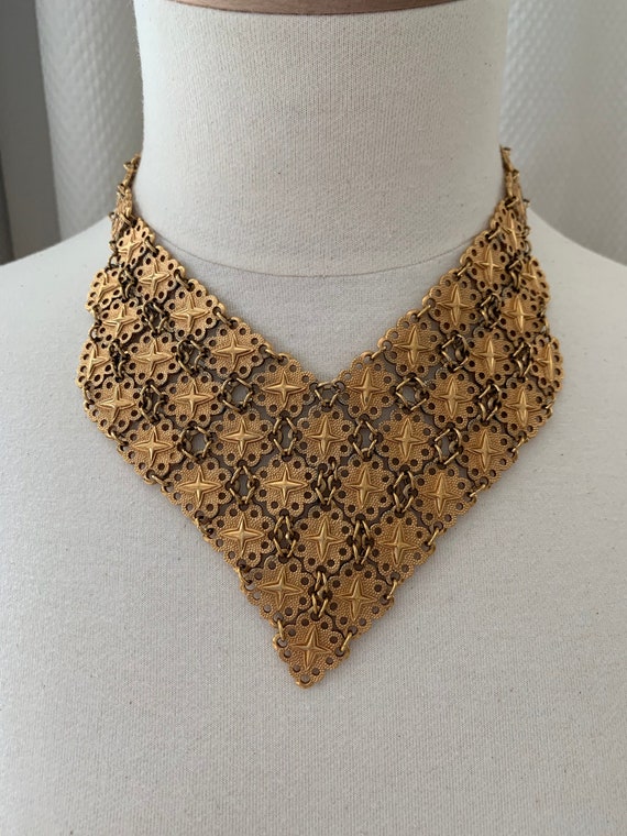 Vintage D'Orlan goldtone bib necklace