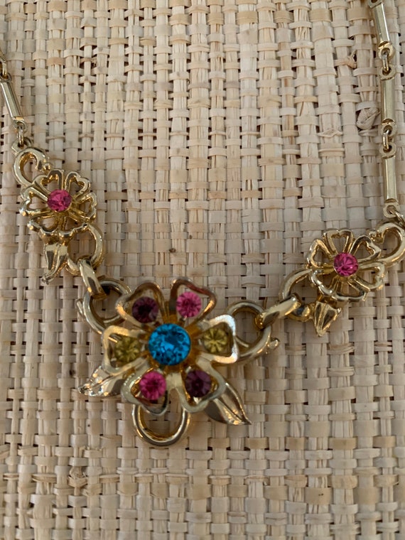 Vintage Coro pastel gems necklace - image 1