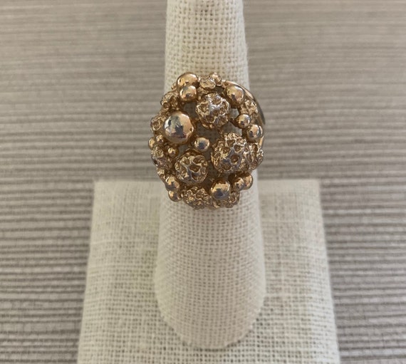 Vintage gold dome cocktail ring - image 1