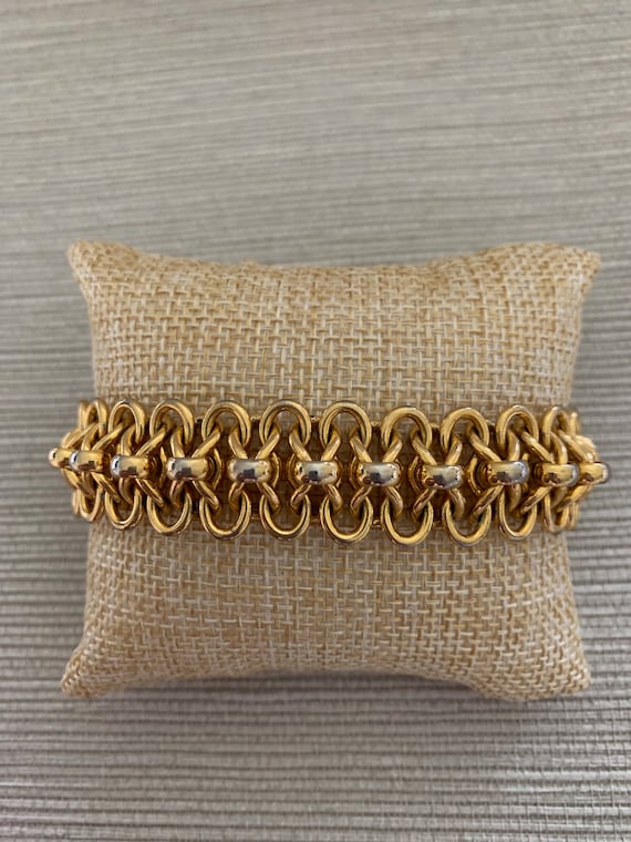 Vintage goldtone link bracelet - image 1