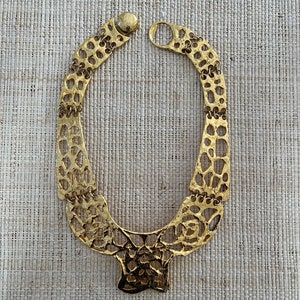 Vintage Cadoro elaborate open work design gold necklace