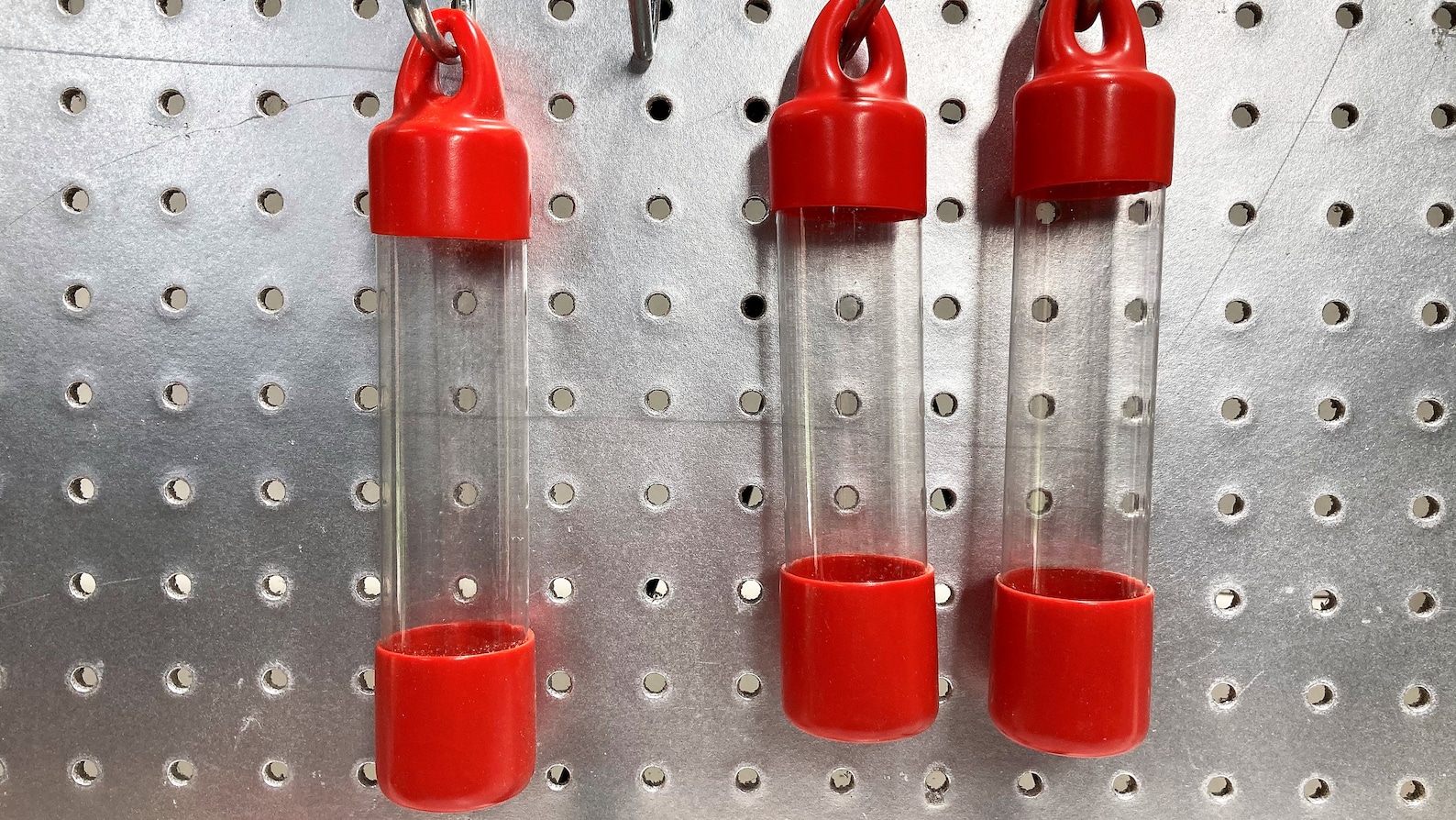 Storage Tubes Clear Plastic with Red Hanging Caps 6 Inches by Etsy