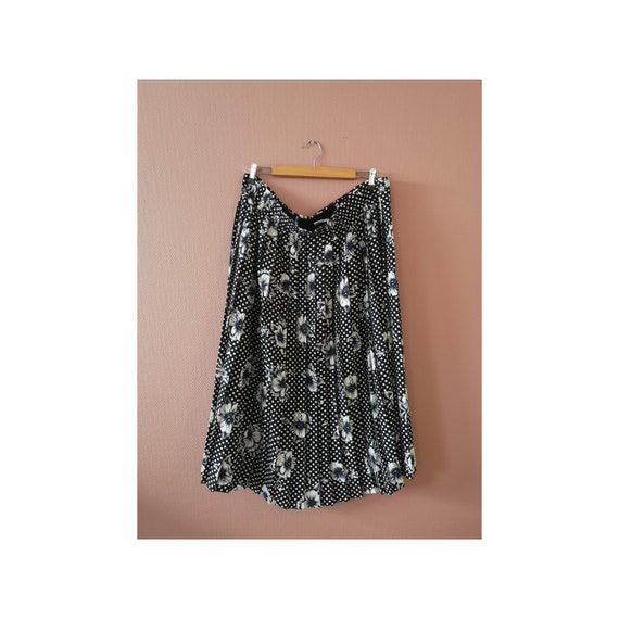 Flower Print Midi Skirt, Plus Size Skirt, Midi Ski