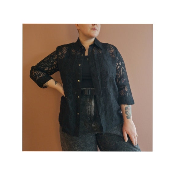 Vintage Sheer Patterned Shirt