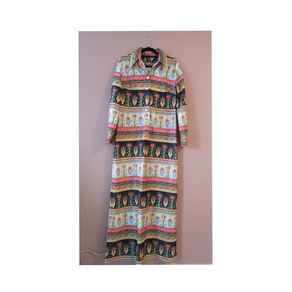 70s Dress, Shirt Dress, Vintage Dress, Floral Dres