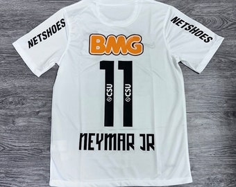 Maillot rétro Neymar JR 11 Santos FC domicile 2011-2012, maillot de football inspiré de Neymar JR, maillot de football Neymar, football vintage Neymar