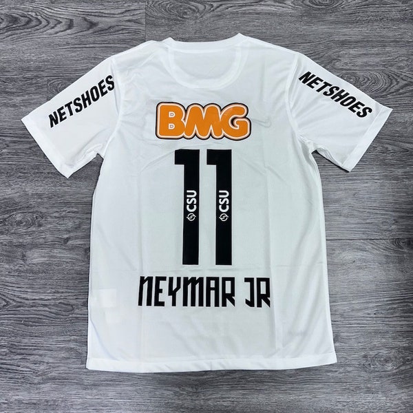 Neymar JR 11 Santos FC Home Retro Trikot 2011-2012, Neymar JR inspiriertes Fußballshirt, Neymar Fußballtrikot, Neymar Vintage Fußball