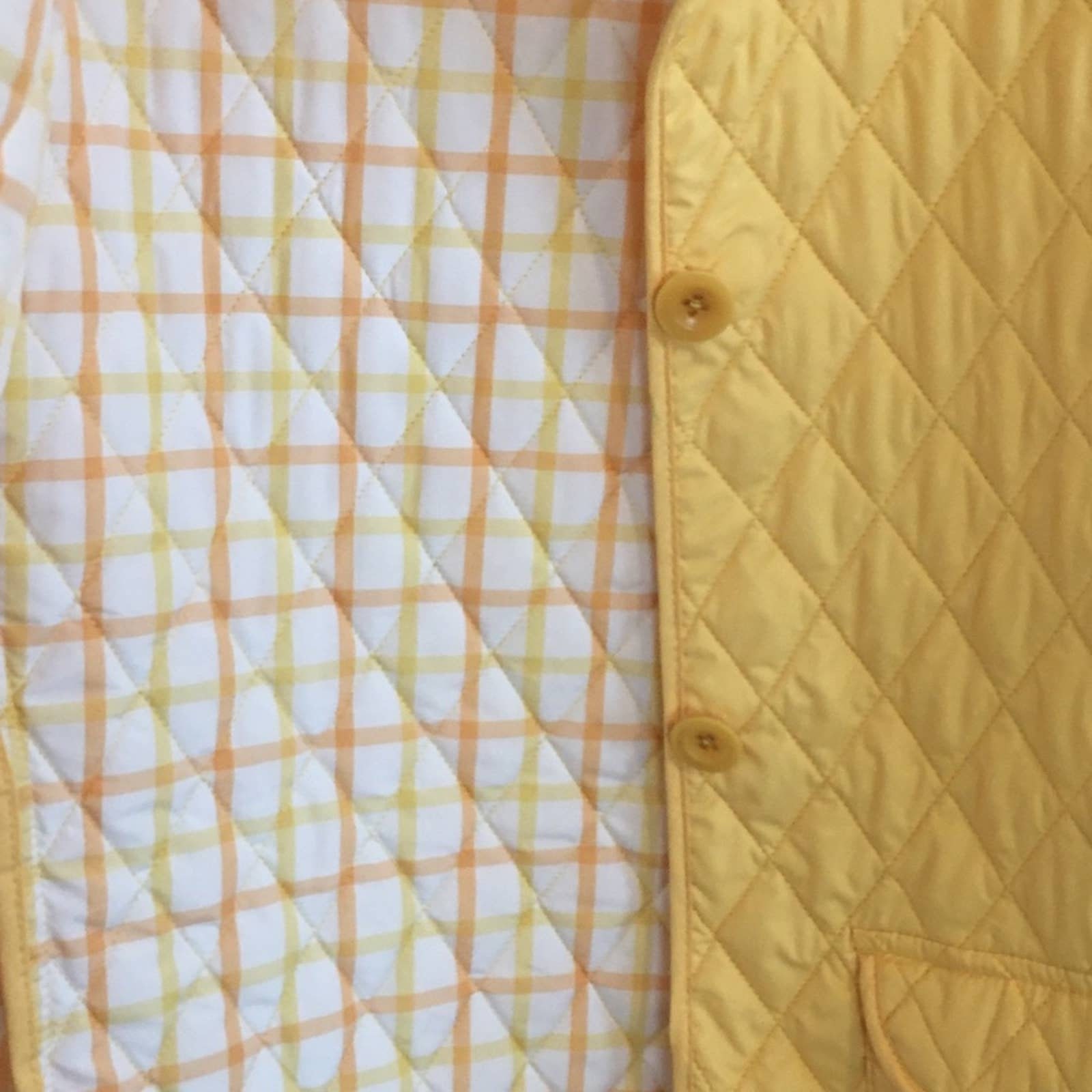 Vintage Lands End Quilted Yellow Jacket Etsy