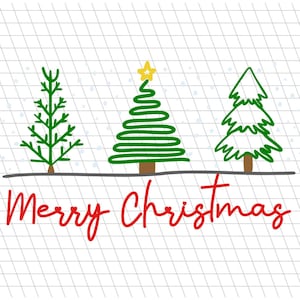 Joyeux Noël sapins / Sapins de Noël artistiques / Hiver / SVG / Fichier de coupe / Sublimation / Cricut / Silhouette