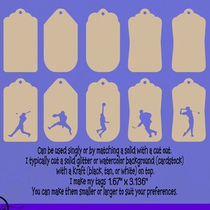 Gift Tags Sports / Template / Papercraft / SVG / Cut File / Cricut