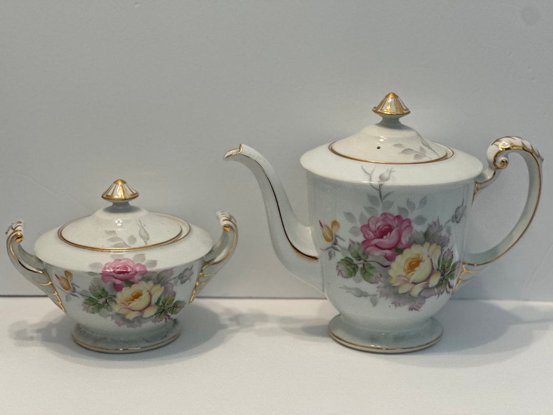 Vintage Occupied Japan Teapot and Sugar Dish Set Etsy
