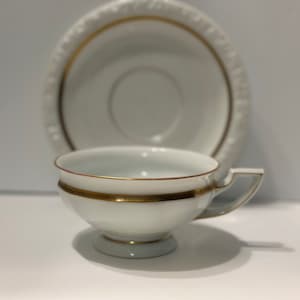 Vintage schöner Rosenthal Selb-Bavaria Maria, schwarzer griechischer Schlüssel auf Goldband