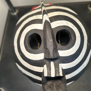 Vintage hand carved African mask made in Ghana