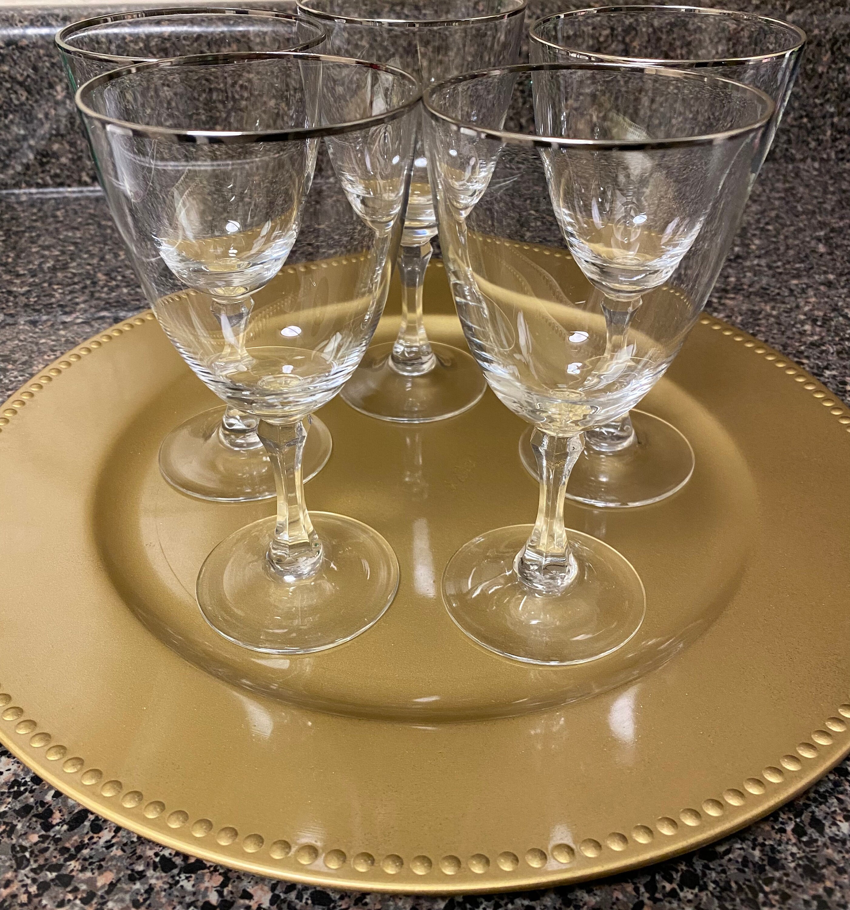 Lenox Montclair Crystal Platinum Trim Wine Glass Etsy