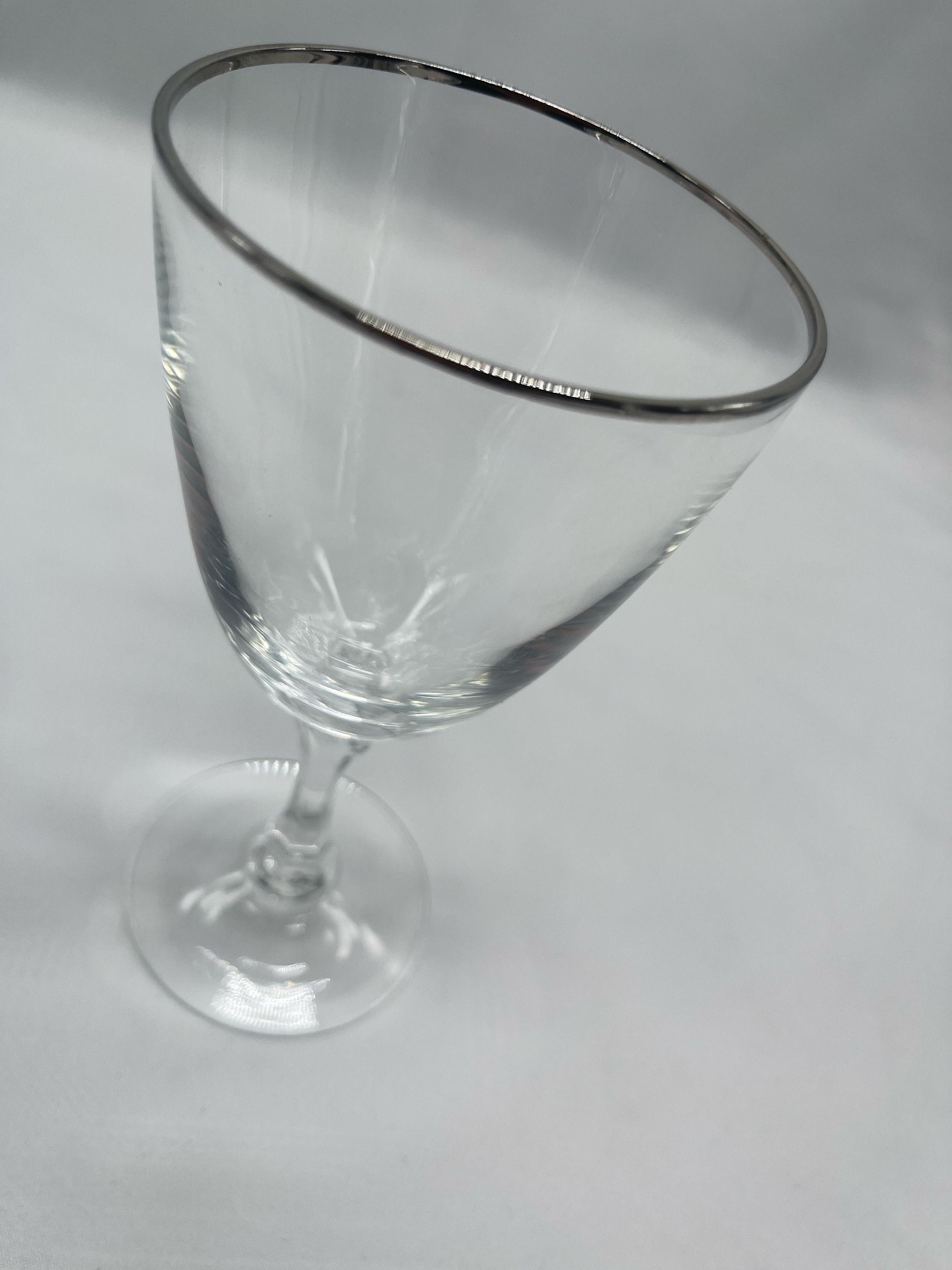 Lenox Montclair Crystal Platinum Trim Wine Glass Etsy