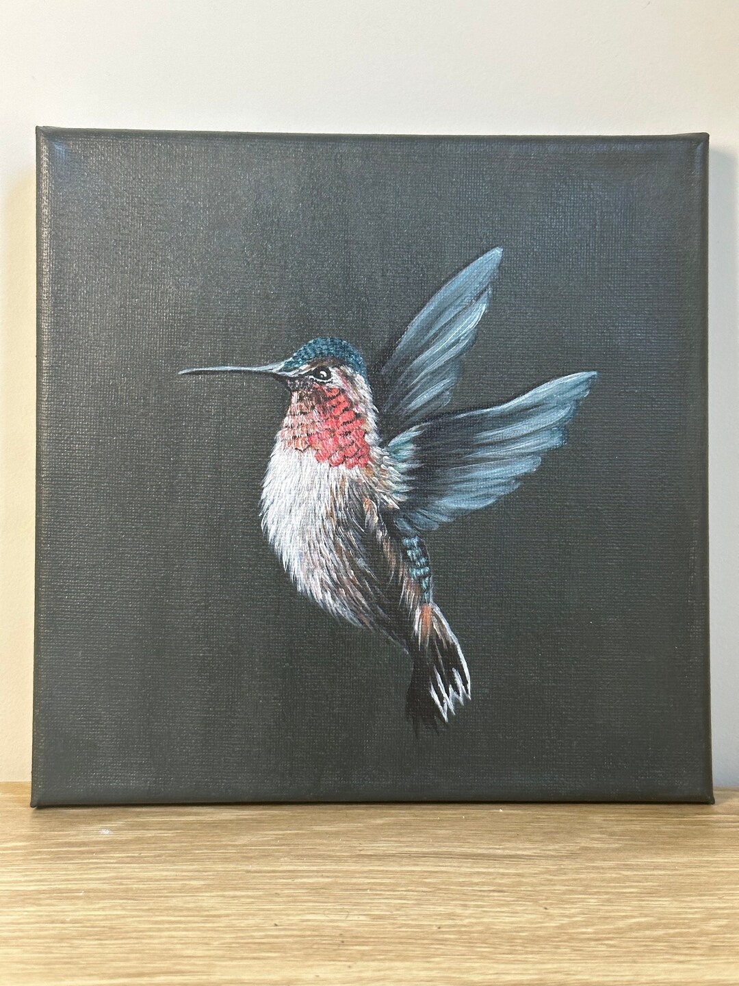 Hummingbird acrylic Painting on Canvas bird Painting Feathers Birds ...