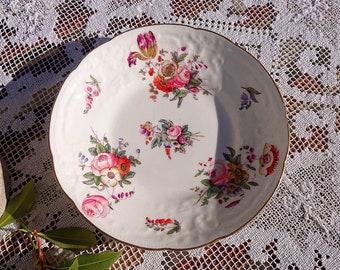 Antique Coalport Porcelain Side Plate: Floral Pattern Dish (1891-1926)