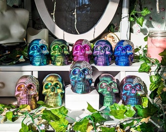 Handmade Large Resin Skull, Ornament, Homeware, Decor, Paperweight, Available Plain & Embellished