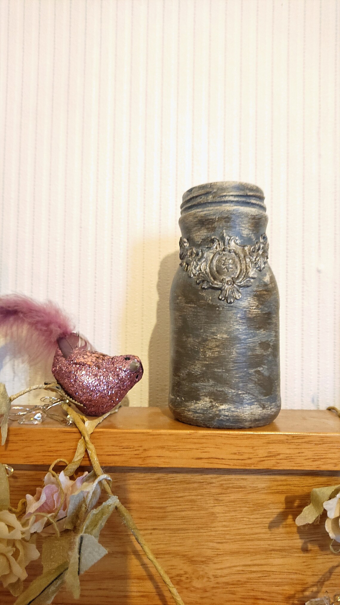 Set of 3 Vases/ Shelf storage/ decor Shabby Chic Antique Etsy