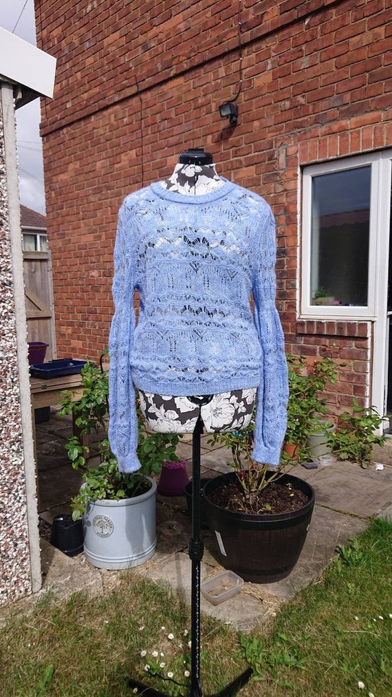 Zara Light Blue Cottagecore Jumper 