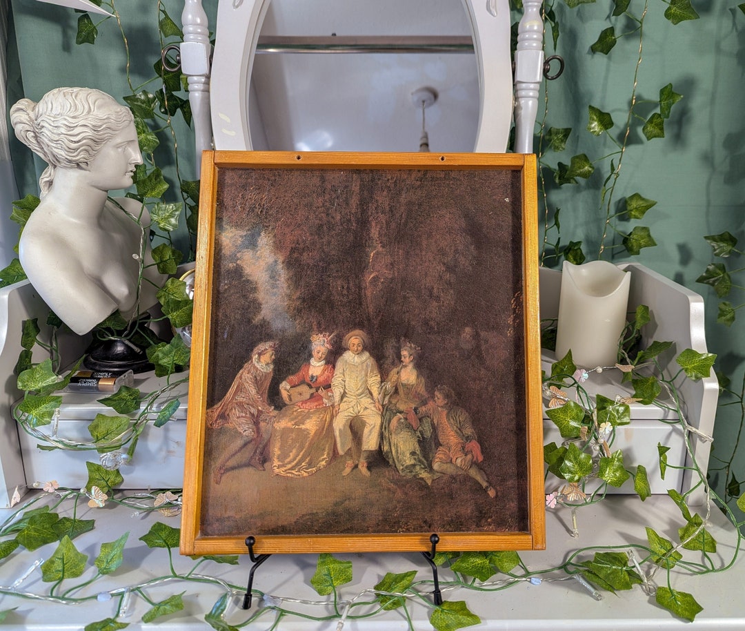Vintage Decoupaged Musical Scene Print in Repurposed Wooden Frame - Etsy