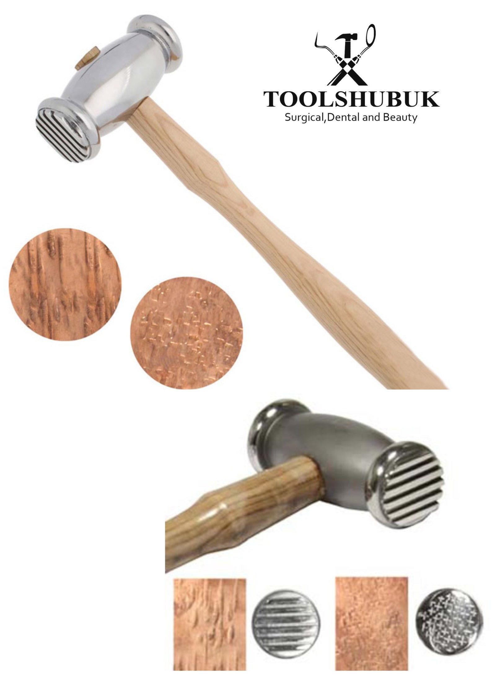 3pc - Double-sided Metal Jewelry Texture Chasing Repousse Hammer 6 ...