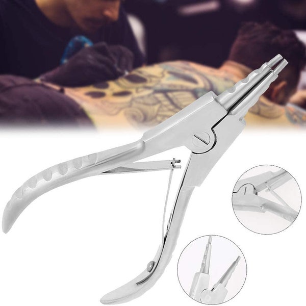 Steel Body Piercing Ear Nose Lip Navel Ring Opening Tongue Septum Plier Precision Circlip Pliers Retaining Clip Pliers Solid Spring Removal