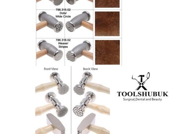 6 Stück - Doppelseitiger Metallschmuck Textur Chasing Repousse Hammer Muster12