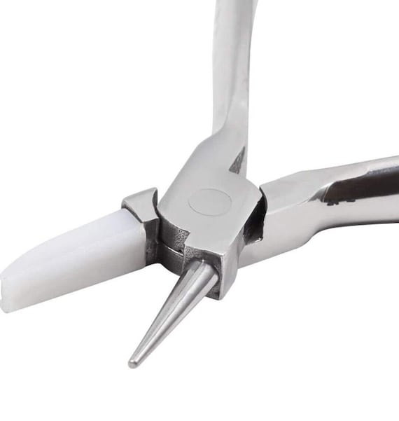 Non-marring Round Jaw Flat Nose Nylon Pliers W/ Springs Jewelry Making Wire  Looping Wrapping Coiling Metal Forming 