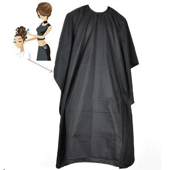 Friseurumhang Schwarz 120x150 Cm - Wasserdicht & Antistatisch Mit Klettverschluss & Bürste Für Salon & Heimgebrauch